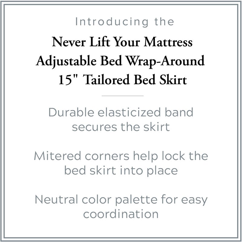Bed Maker's Bed Makerâ€™s Never Lift Your Mattress Bed Skirt for Adjustable Beds, Split Corners, 15 Inch Drop Length, Queen, White - Image 3